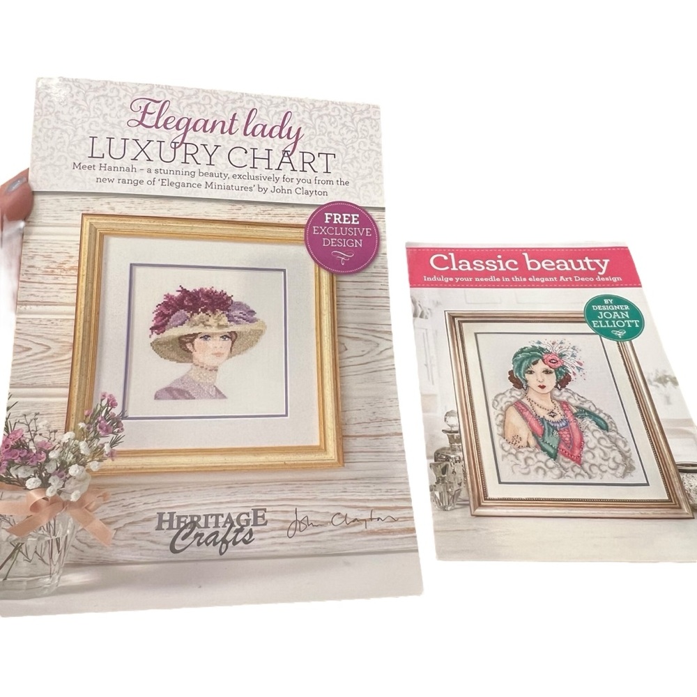 Joan Elliot Classic Beauty Art Deco Heritage Elegant Lady Cross Stitch‎ Patterns